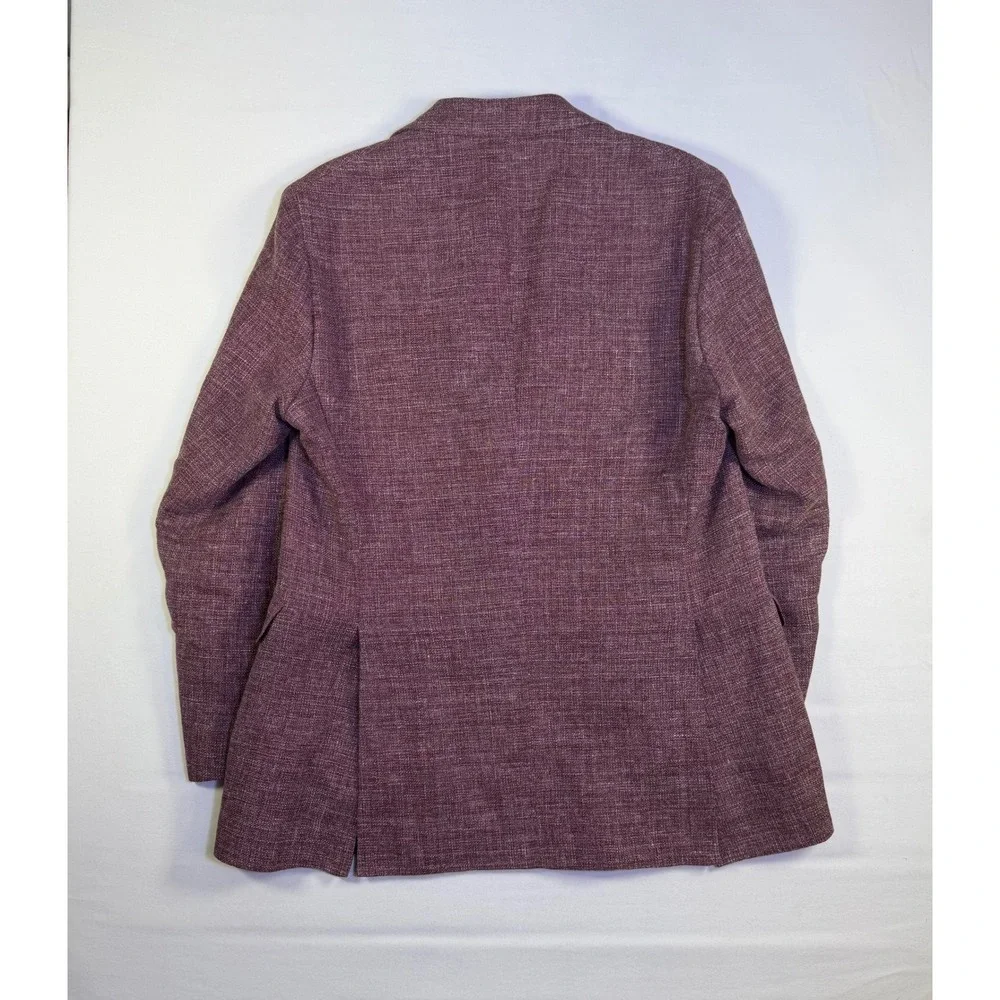 Rare Scabal Custom Mens Linen Wool Blazer Sport Coat Burgundy Kenton 52L 42L